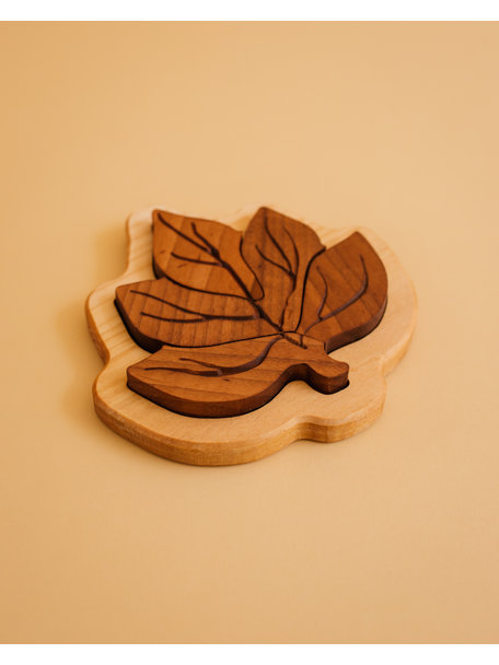 Spelenderwijs leren Wooden Leaf Puzzle