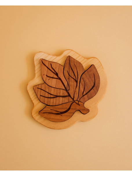 Spelenderwijs leren Wooden Leaf Puzzle