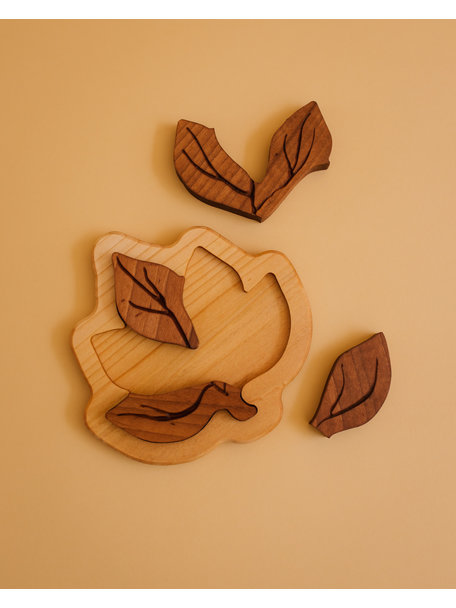 Spelenderwijs leren Wooden Leaf Puzzle