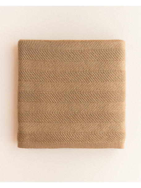 Hvid Merino wool blanket Freddie - ochre