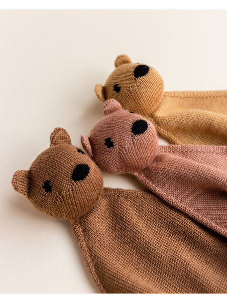 Hvid Teddy Tokki cuddle cloth - ochre