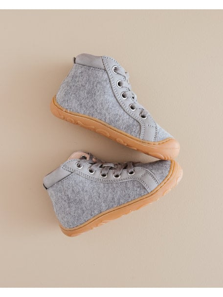 Disana Wool-felt lace shoes - grey