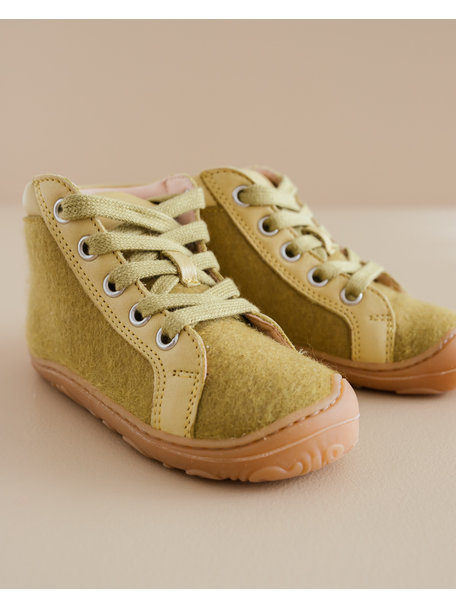 Disana Wool-felt lace shoes - gold