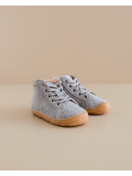 Disana Wool-felt lace shoes - grey