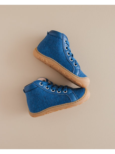 Disana Wool-felt lace shoes - blue