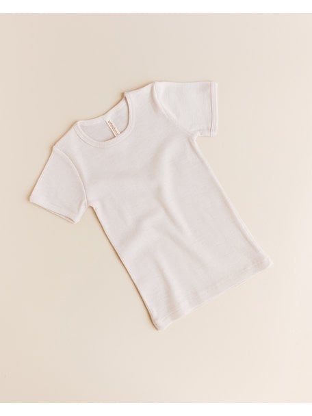 Unaduna Kids short sleeves tiny rib wool - mazarin