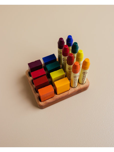 Handmade Holder for Stockmar beeswax blocks and crayons - 8 pcs