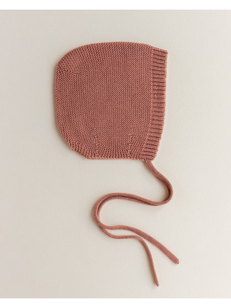 Hvid Merino Wool Bonnet - terracotta