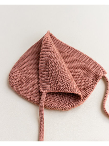 Hvid Merino Wool Bonnet - terracotta