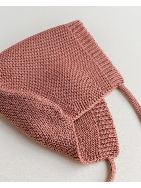 Hvid Merino Wool Bonnet - terracotta