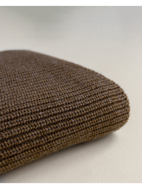 Hvid Rib blanket Blanka - walnut