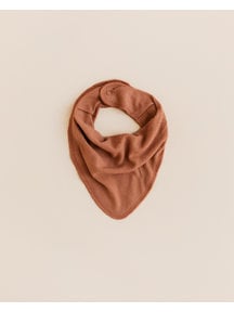 Unaduna Bib scarf tiny rib wool - sienna clay
