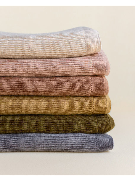 Hvid Merino wool blanket Felix - sand