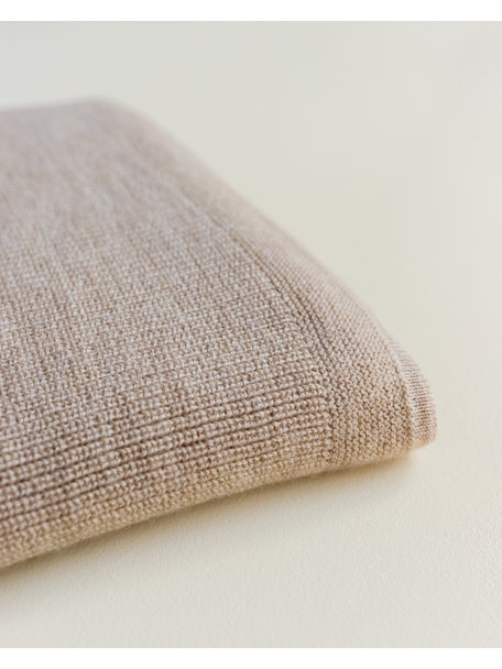 Hvid Merino wool blanket Felix - sand