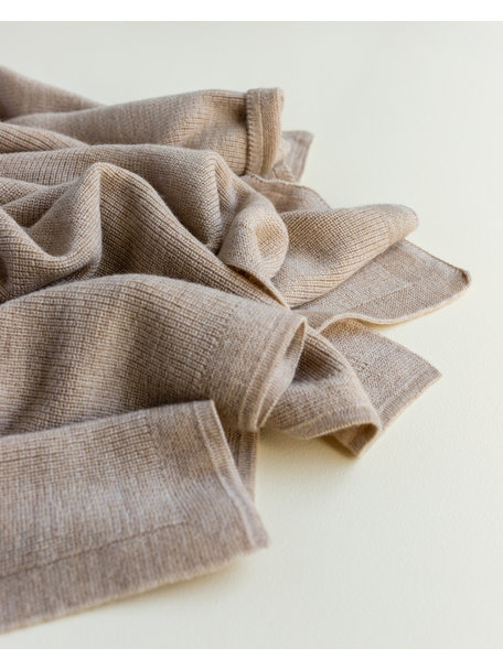 Hvid Merino wool blanket Felix - sand