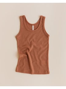 Unaduna Kids undershirt tiny rib wool - sienna clay