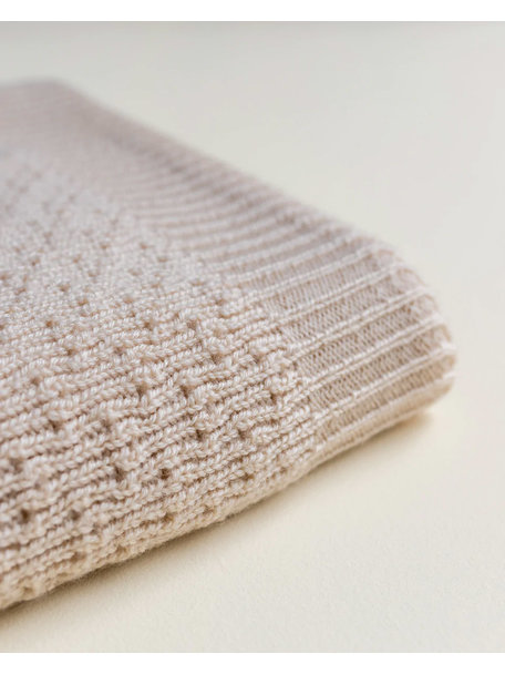 Hvid Merino Wool baby Blanket Dora - oat