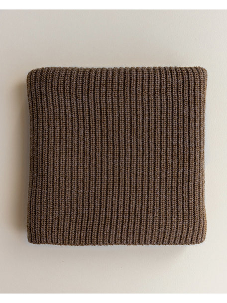 Hvid Rib blanket Blanka - walnut