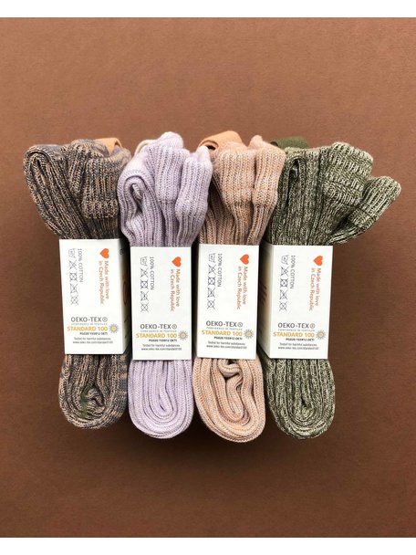 Silly Silas Footless Retro Ribbed Tights with Braces - Silverly Brown