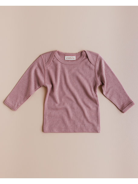 Unaduna Baby blouse pointelle wool/silk - cameo rose