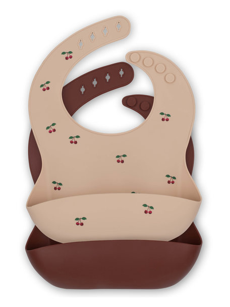 Konges Sløjd Baby bibs (2 pack) - cherry / mocca