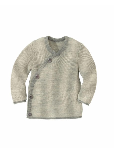 Disana Merino wool wrap cardigan - grey
