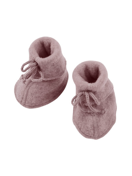 Engel Natur Wool Fleece Baby Booties - rosewood
