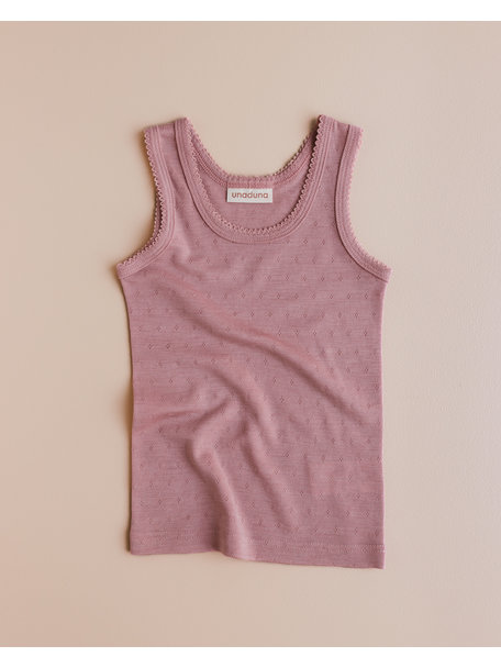 Kids undershirt pointelle wool/silk - cameo rose