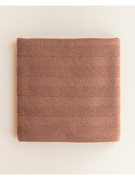 Hvid Merino wool blanket Freddie - terracotta