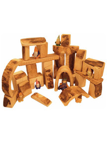 Wooden Story Natural Blocks in Sack XL 50 Pieces