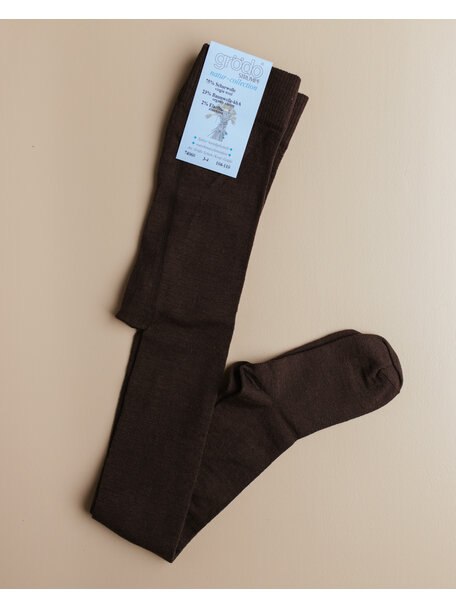 Grödo Tights Wool/Cotton - Dark Brown