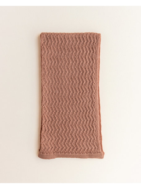 Hvid Merino wool scarf  Frederik - terracotta