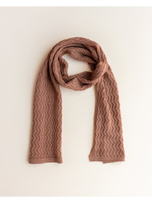 Hvid Merino wool scarf  Frederik - terracotta