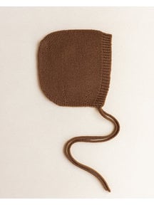 Hvid Merino Wool Bonnet - chocolate