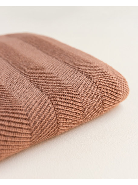 Hvid Merino wool blanket Freddie - terracotta