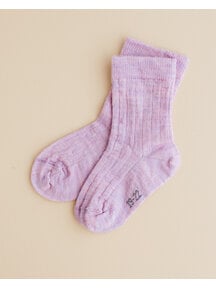 Joha Woolen rib socks kids - lilac