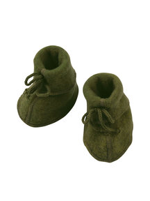 Engel Natur Wool Fleece Baby Booties - reed