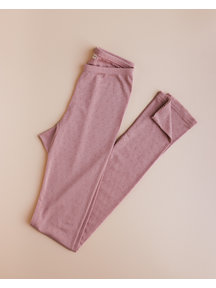 Unaduna Women's leggings pointelle wool/silk - cameo rose