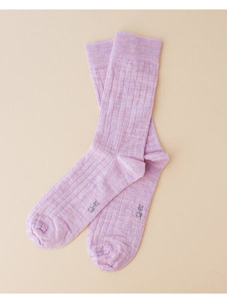 Joha Wool rib socks adults - lilac