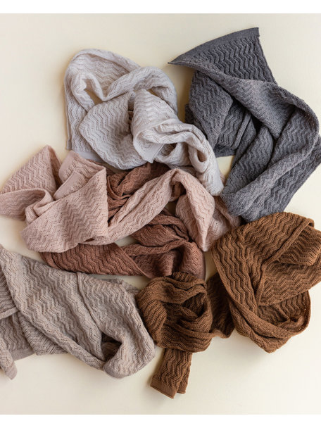 Hvid Merino wool scarf  Frederik - sand