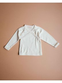 Unaduna X Engel Baby wrap-around shirt with crochet edge
