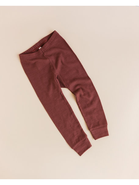 Unaduna Kids leggings tiny rib wool - henna dune