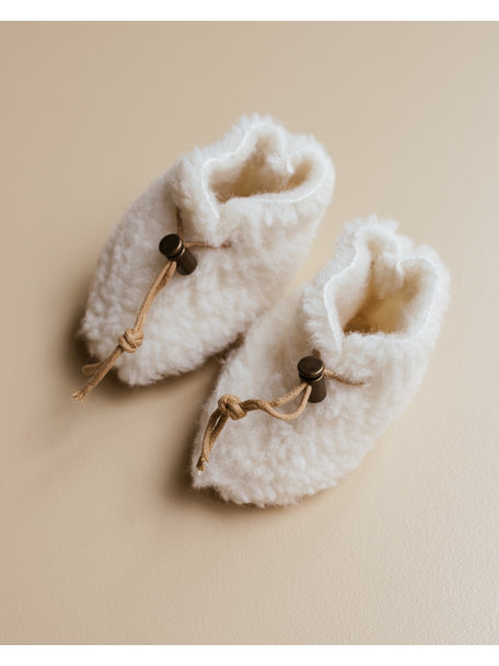 Alwero Wool plush booties (Ziloen exclusive) - natural