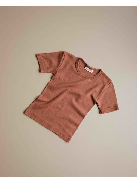 Unaduna X Engel Kids shirt short sleeve - sienna clay