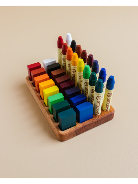 Handmade Holder for Stockmar beeswax blocks and crayons - 16 pcs