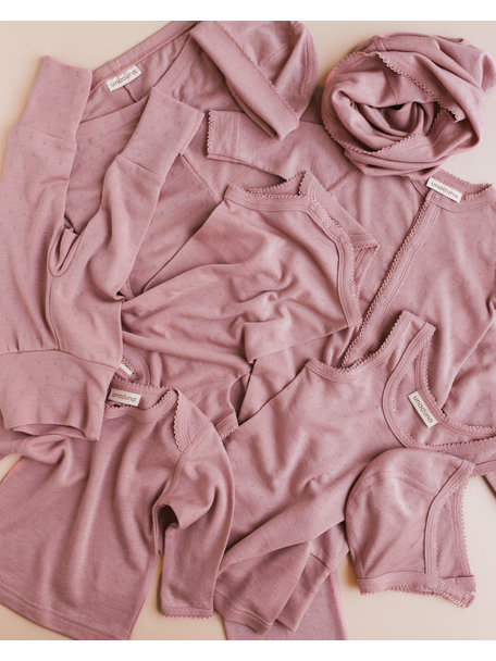 Unaduna Baby hat pointelle wool/silk - cameo rose