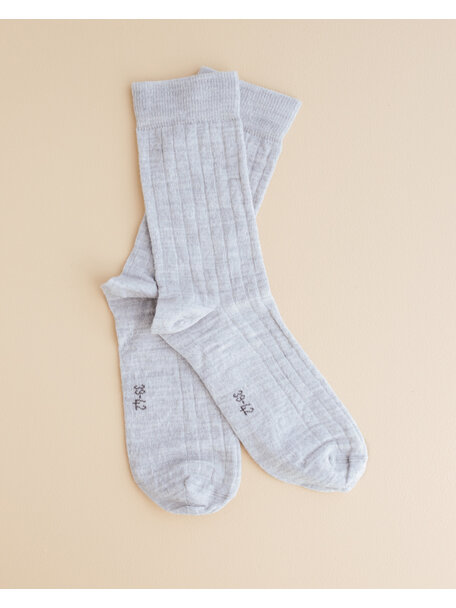 Joha Wool rib socks adults - grey