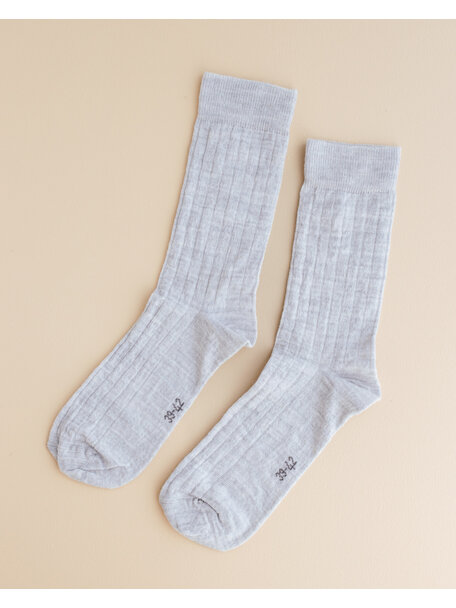 Joha Wool rib socks adults - grey