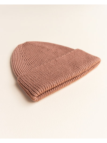 Hvid Beanie Fonzie - terracotta