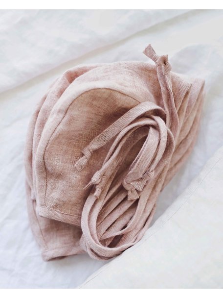 Briar Handmade Linen Bonnet - Blush